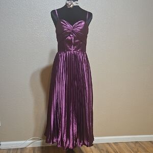 Elegant Purple Satin Dress
